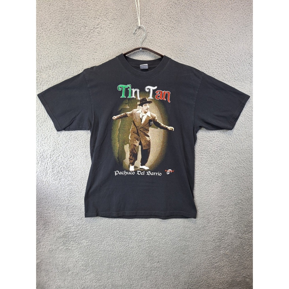 Yazbek Tin Tan Pachuco Del Barrio T Shirt Mens Large Black 100% Cotton Graphic